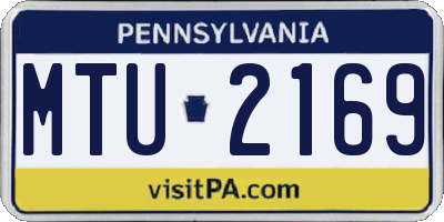 PA license plate MTU2169