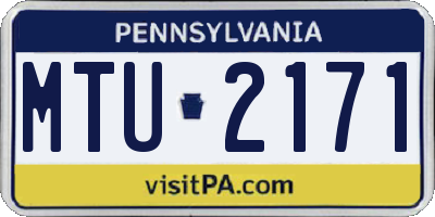 PA license plate MTU2171