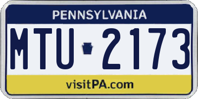 PA license plate MTU2173