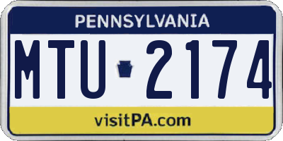 PA license plate MTU2174