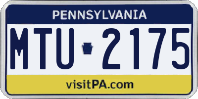 PA license plate MTU2175