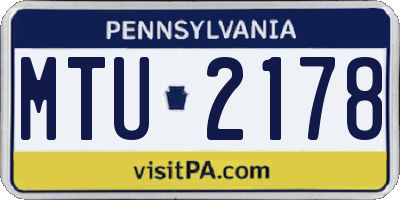 PA license plate MTU2178