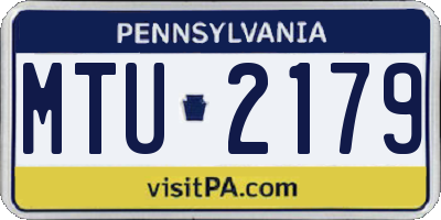PA license plate MTU2179