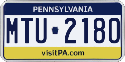 PA license plate MTU2180