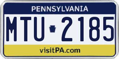 PA license plate MTU2185