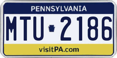 PA license plate MTU2186