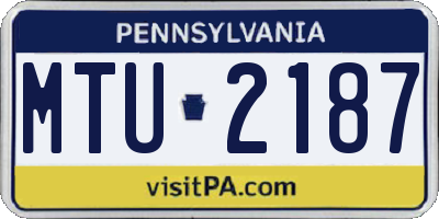 PA license plate MTU2187