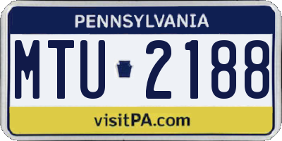 PA license plate MTU2188