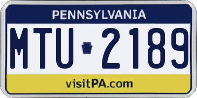 PA license plate MTU2189