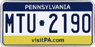 PA license plate MTU2190