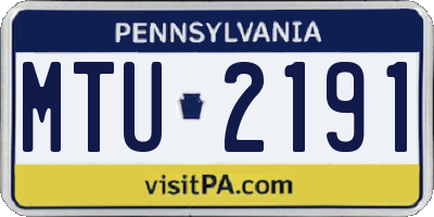 PA license plate MTU2191