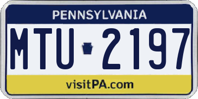 PA license plate MTU2197