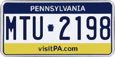 PA license plate MTU2198