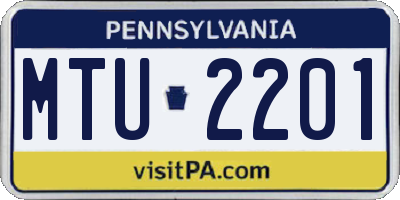 PA license plate MTU2201