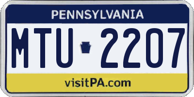 PA license plate MTU2207