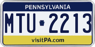 PA license plate MTU2213