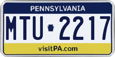 PA license plate MTU2217