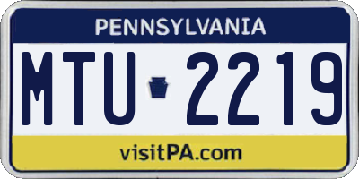 PA license plate MTU2219