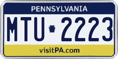PA license plate MTU2223