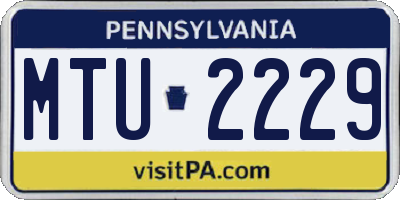 PA license plate MTU2229