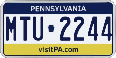 PA license plate MTU2244
