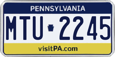 PA license plate MTU2245