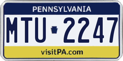 PA license plate MTU2247