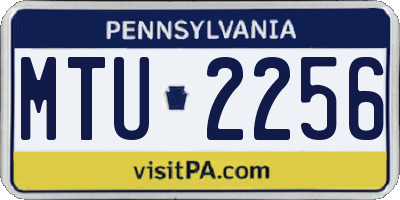 PA license plate MTU2256