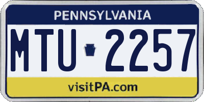 PA license plate MTU2257