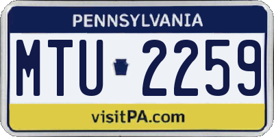 PA license plate MTU2259