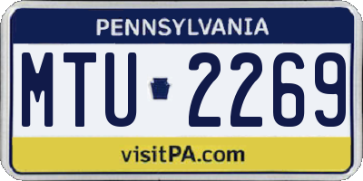 PA license plate MTU2269
