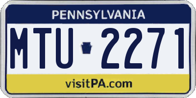 PA license plate MTU2271