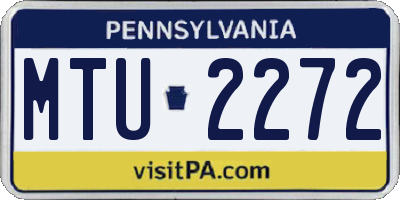 PA license plate MTU2272