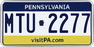 PA license plate MTU2277