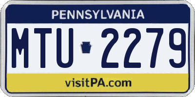 PA license plate MTU2279