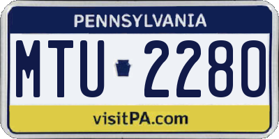 PA license plate MTU2280