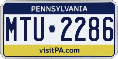 PA license plate MTU2286