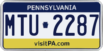 PA license plate MTU2287
