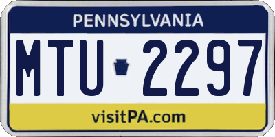 PA license plate MTU2297