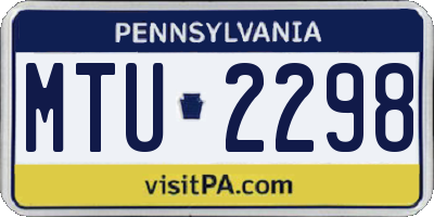 PA license plate MTU2298