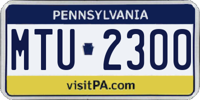 PA license plate MTU2300