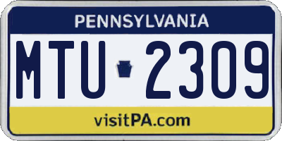 PA license plate MTU2309