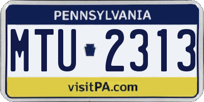 PA license plate MTU2313
