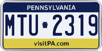 PA license plate MTU2319