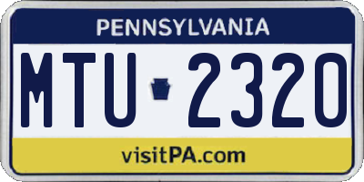 PA license plate MTU2320