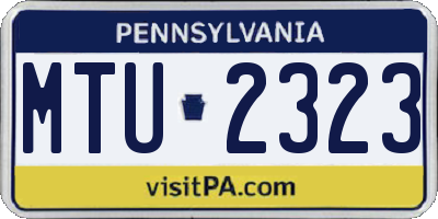PA license plate MTU2323