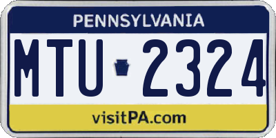 PA license plate MTU2324