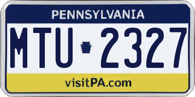 PA license plate MTU2327