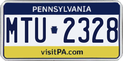 PA license plate MTU2328