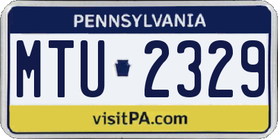 PA license plate MTU2329